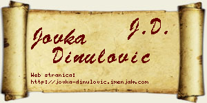 Jovka Dinulović vizit kartica